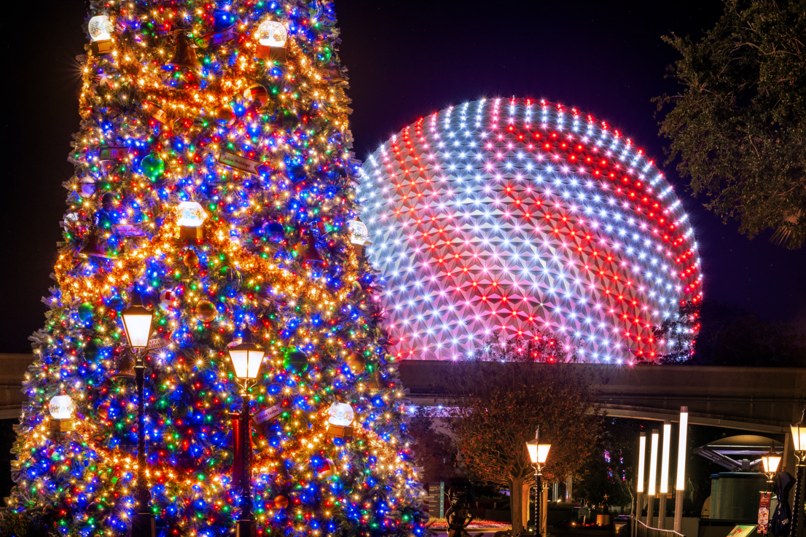 EPCOT during the holiday season, from 2025