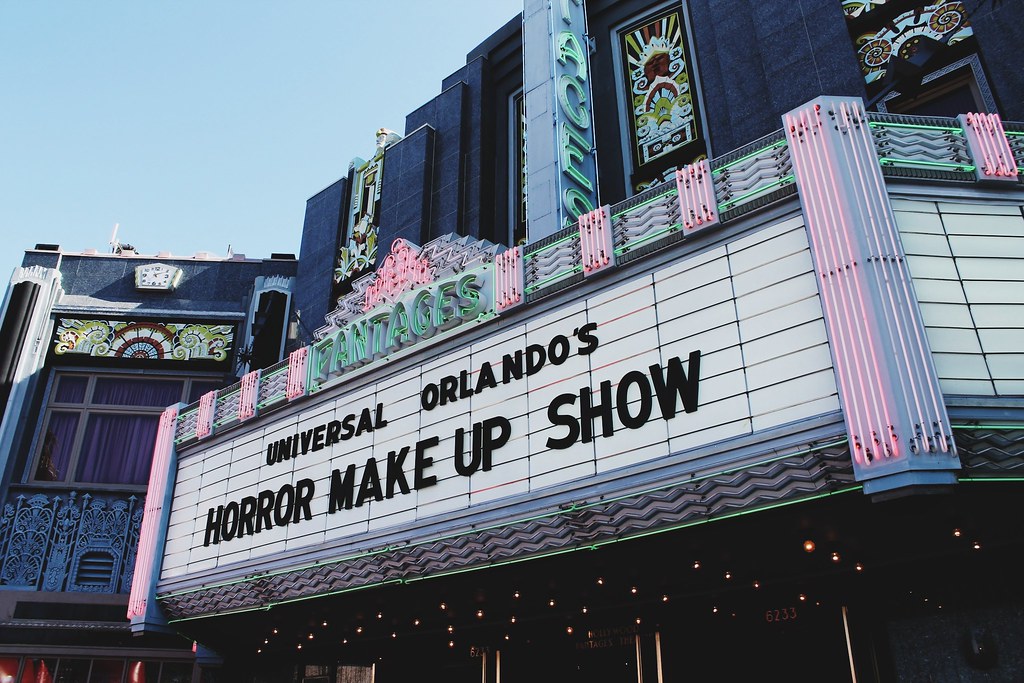 The Horror Make-Up Show marquee at Universal Studios Florida