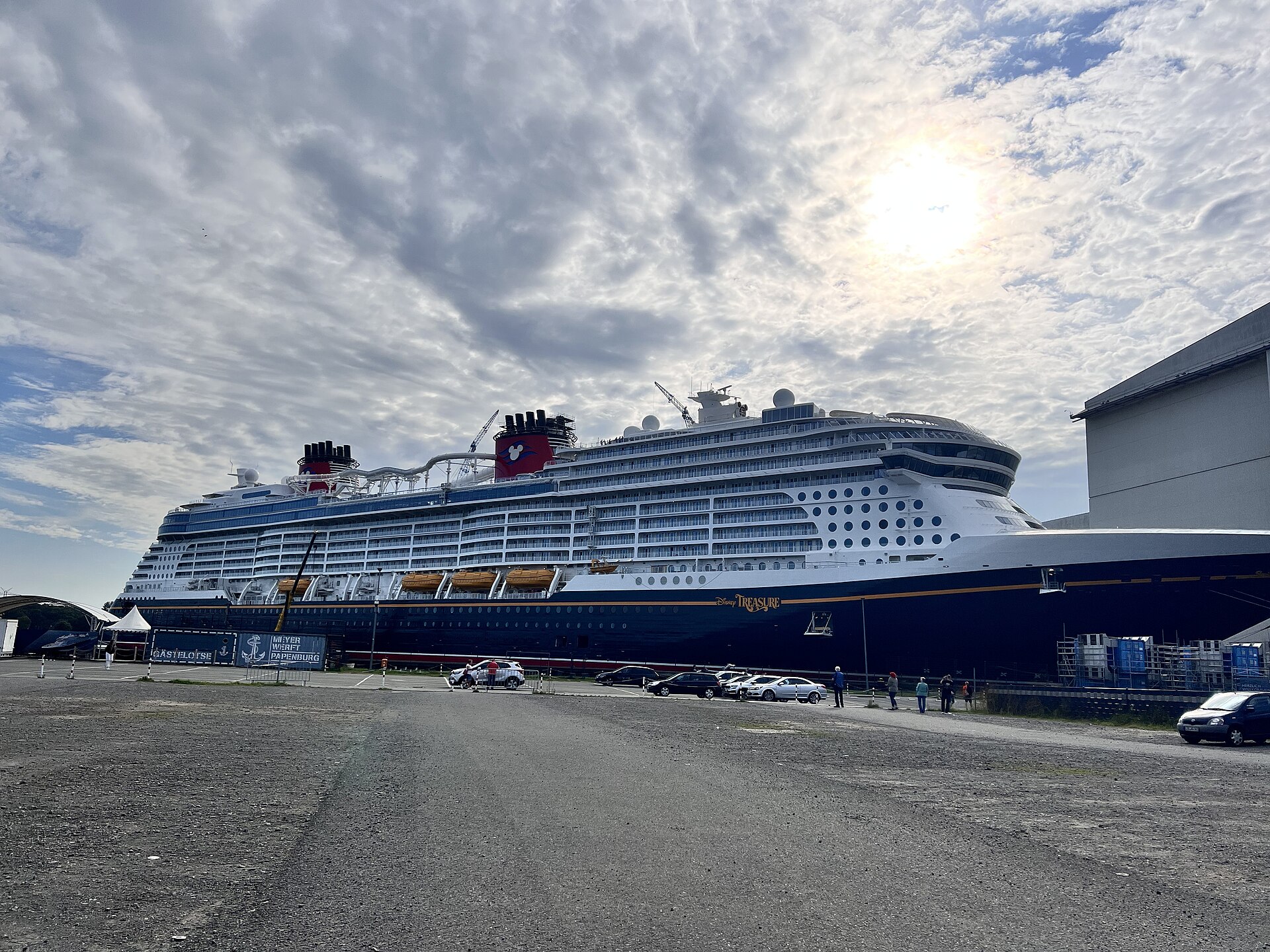 The Disney Treasure at Meyer Werft in Papenburg, Germany, where the Disney Believe is being built