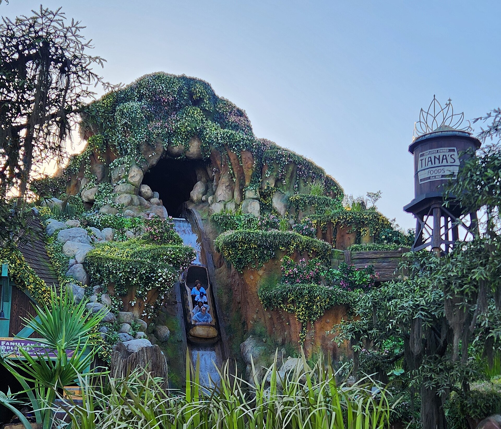 Tiana's Bayou Adventure, shown here at Disneyland, the West Coast version of the ride