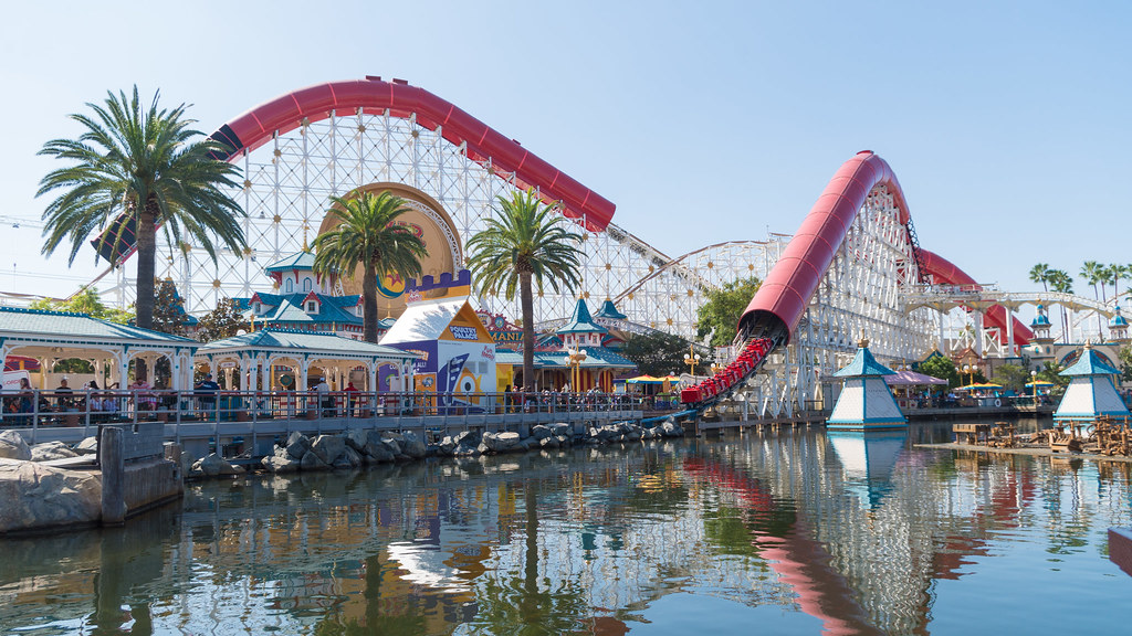 The Incredicoaster on Pixar Pier. The Coco ride is being built behind it.