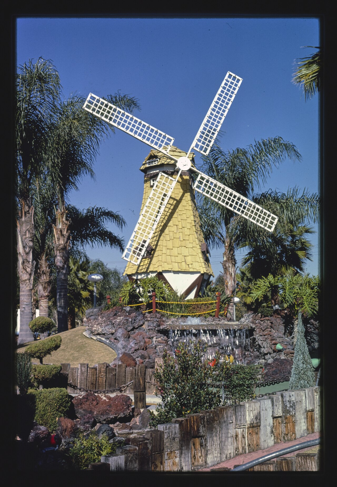 A windmill on the Castle Park mini golf courses.