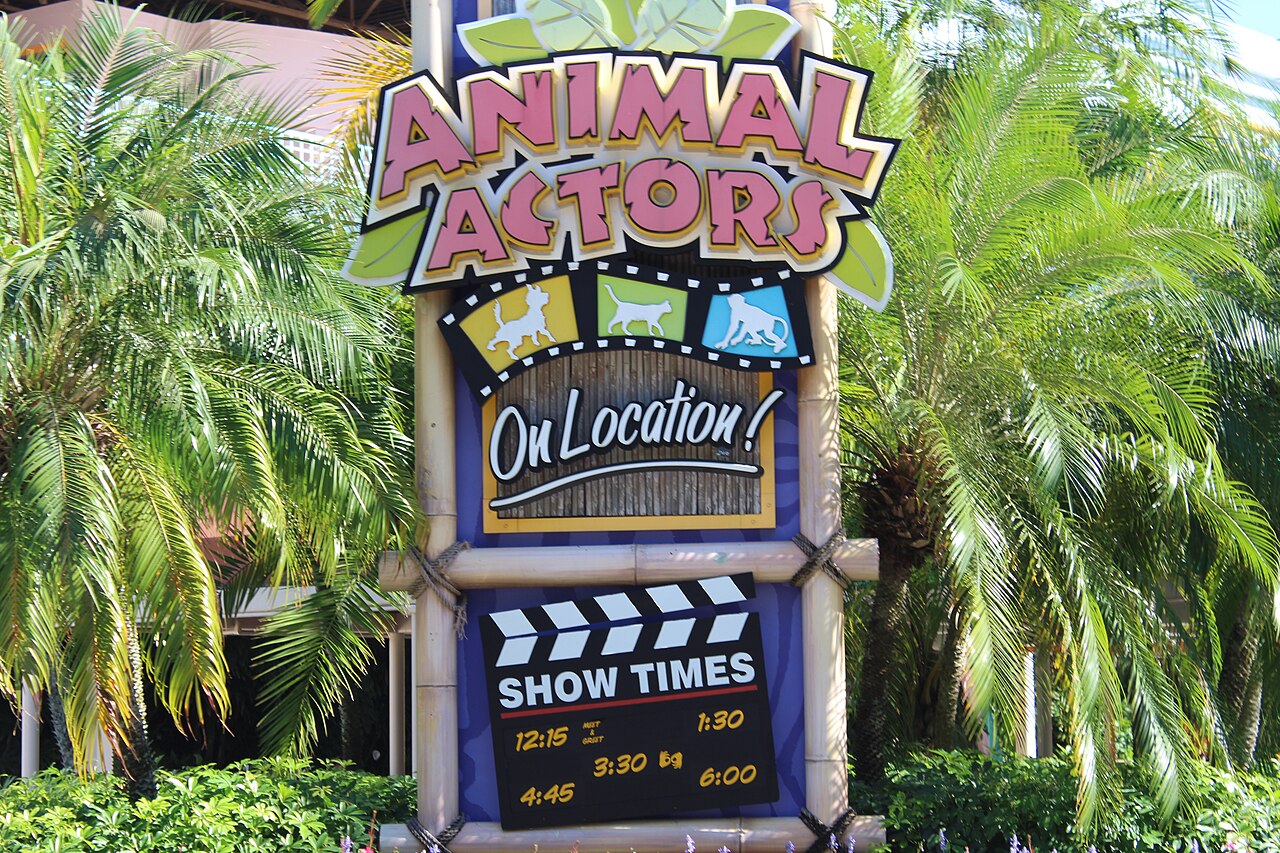 The Animal Actors on Location sign at Universal Studios Florida.